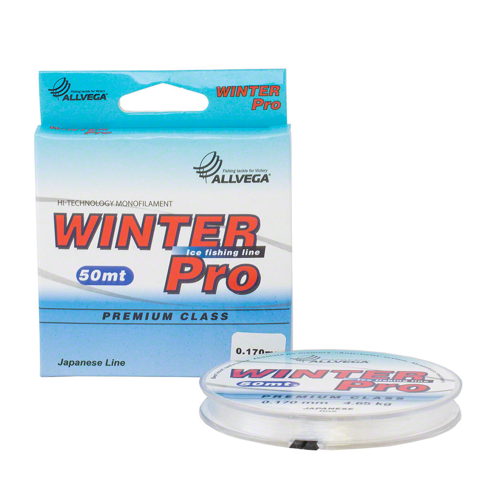 Леска Winter Pro 50м 0,19мм (5,9г) прозрачная ALLVEGA | Оружейный магазин «Макарыч»
