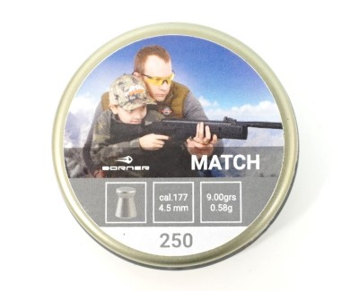Пули BORNER Match 4,5мм 0,58гр (250шт) | Оружейный магазин «Макарыч»