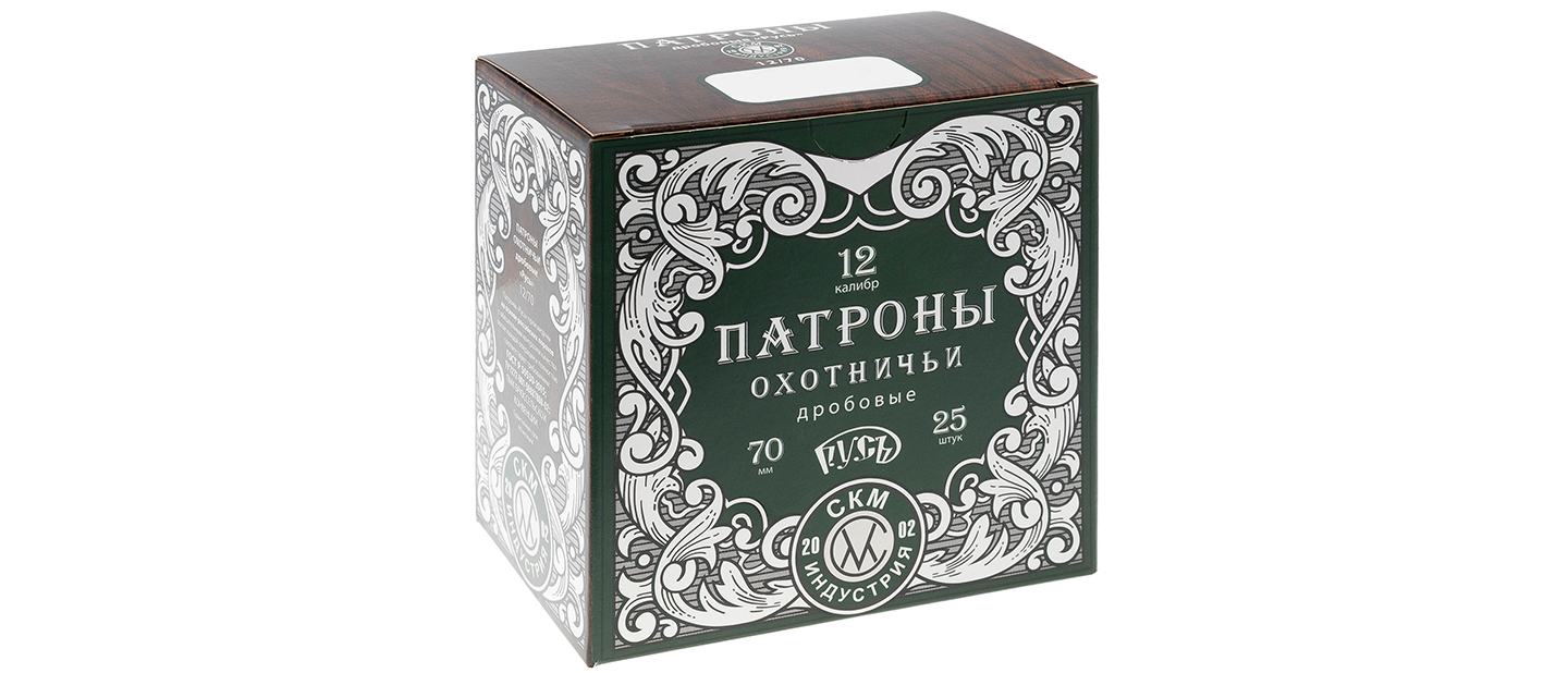 Патроны охотничьи дробовые 12/70, 33гр., Б/К, "5" п.Россия  "Русь", 25шт | Оружейный магазин «Макарыч»