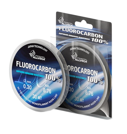 Леска FX FLUOROCARBON 100% 0,22мм 30м 5,82кг ALLVEGA | Оружейный магазин «Макарыч»