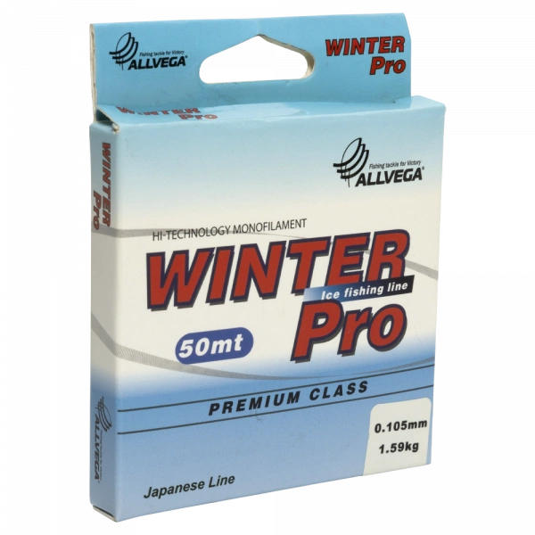 Леска Winter Pro 50м 0,074мм (0,89г) прозрачная ALLVEGA | Оружейный магазин «Макарыч»