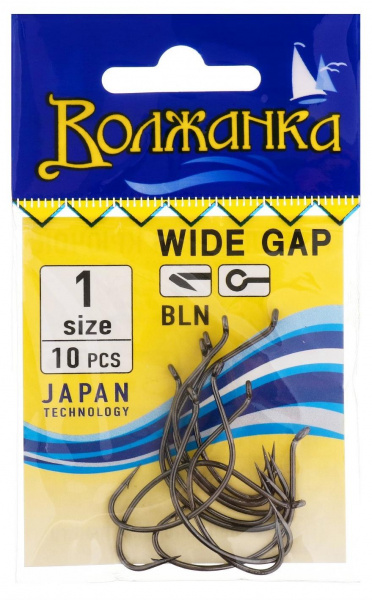Крючки Волжанка Wide Gap №1 10шт | Оружейный магазин «Макарыч»