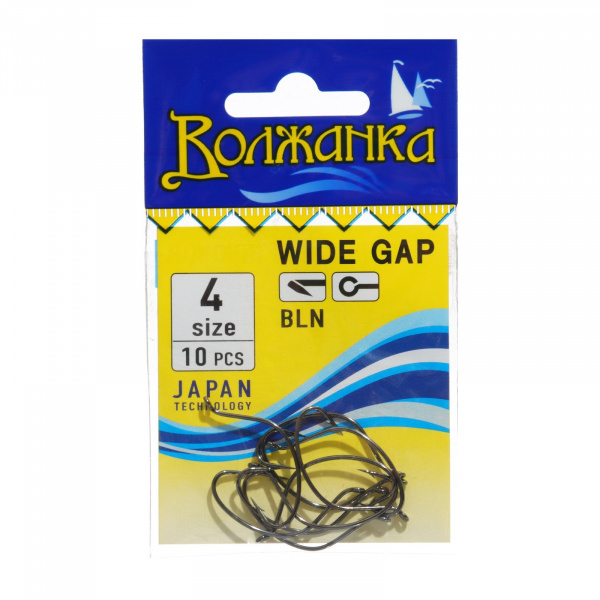 Крючки Волжанка Wide Gap №4 10шт | Оружейный магазин «Макарыч»